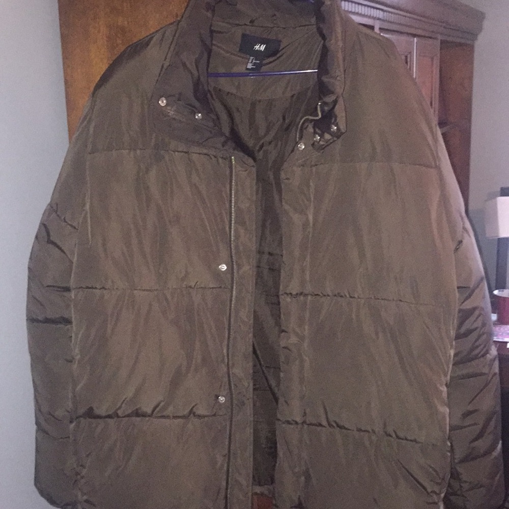 Mens Dark Brown H&M Puffer Jacket